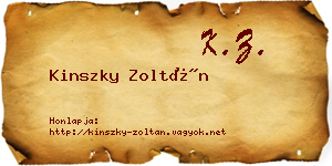Kinszky Zoltán névjegykártya